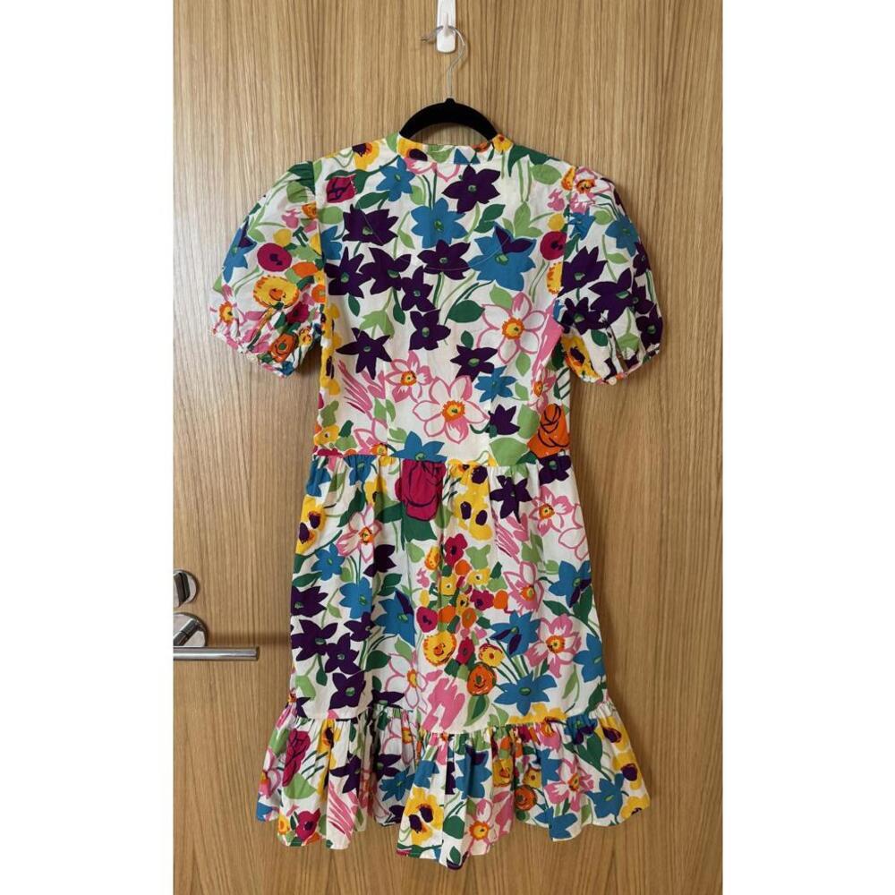 NWOT J.Crew 100% Cotton Puff Sleeve Button-Front Dress Floral Garden Size 00 - Picture 5 of 6